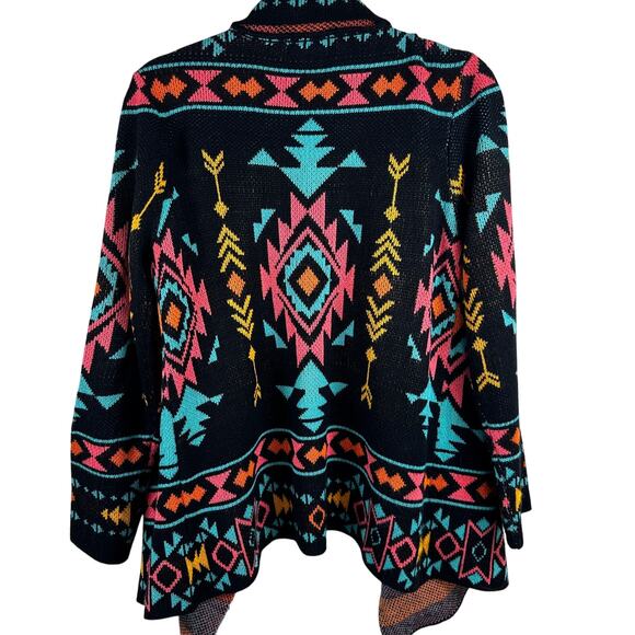 Rock & Roll Cowgirl Aztec Waterfall Cardigan Southwestern M - Picture 3 of 7